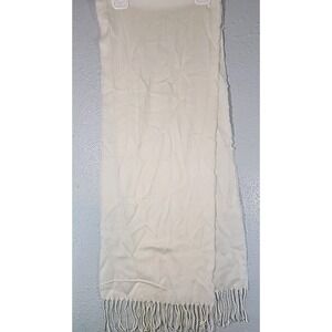 Soft Fringe Scarf Cream Color Scarf
